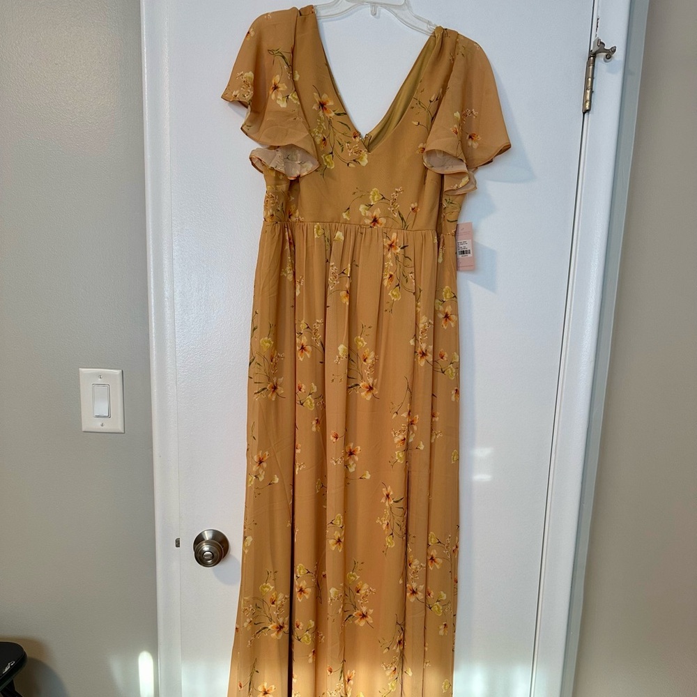 Birdy Grey Yellow Floral Maxi Dress